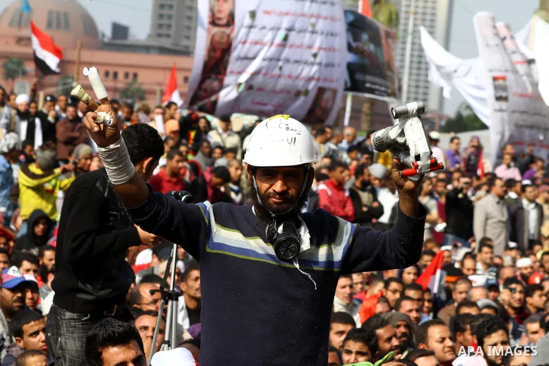 Egyptian demonstrators take part in a mass rally in Cairo's landmark Tahrir square on November 25, 2011 to demand an end to the military rule. The head of the military council tasked 79-year-old Kamal al-Ganzuri, who was...