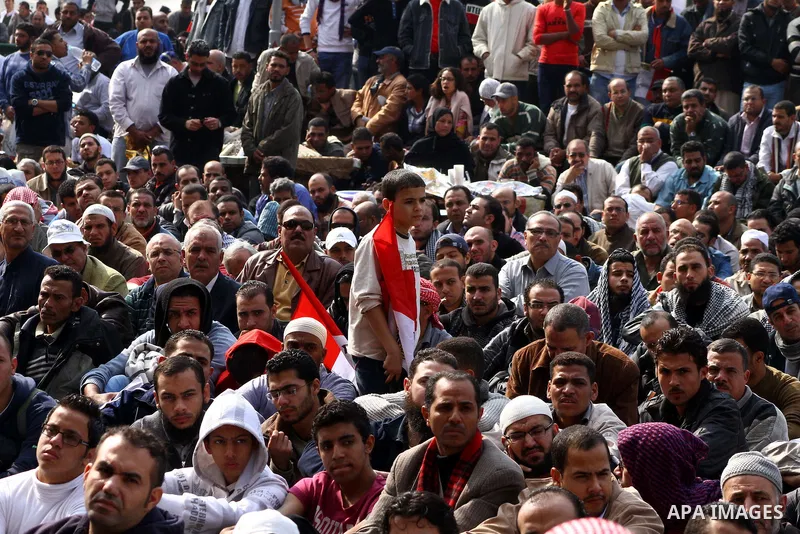 Egyptian demonstrators take part in a mass rally in Cairo's landmark Tahrir square on November 25, 2011 to demand an end to the military rule. The head of the military council tasked 79-year-old Kamal al-Ganzuri, who was...