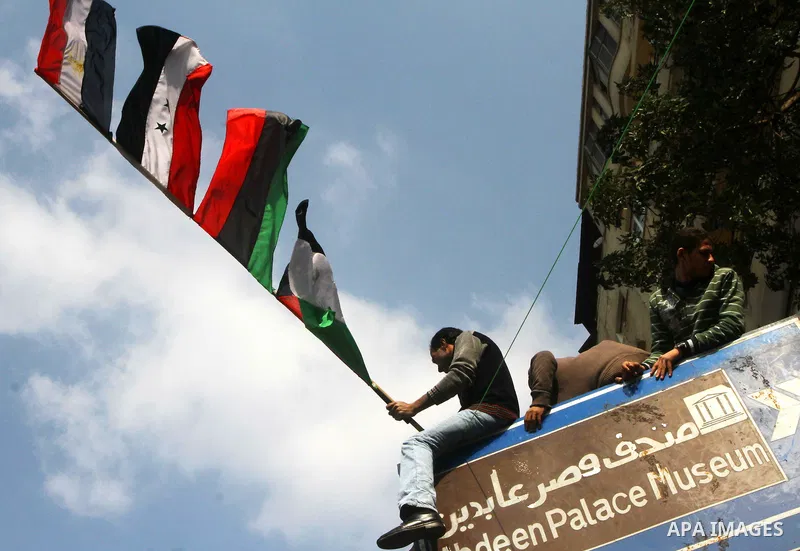 Egyptian demonstrators take part in a mass rally in Cairo's landmark Tahrir square on November 25, 2011 to demand an end to the military rule. The head of the military council tasked 79-year-old Kamal al-Ganzuri, who was...