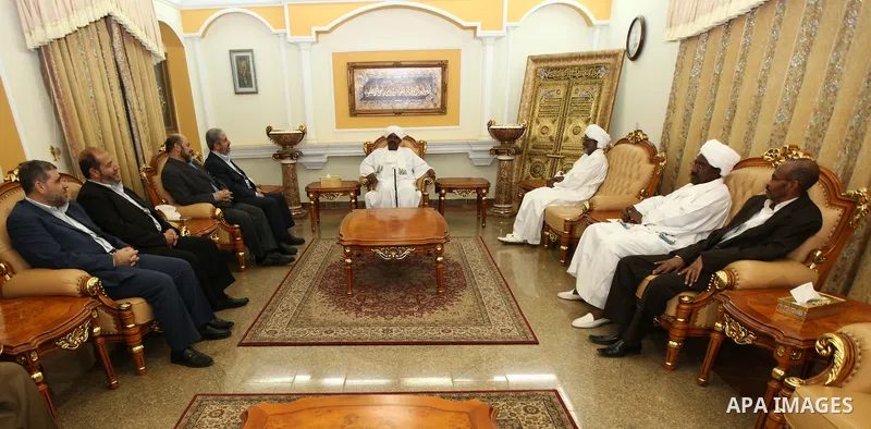 Palestinian Hamas leader Khaled Meshaal during his access to Sudan In visit of President Omar al-Bashir in Sudan, on Nov. 26, 2011. Photo by Mohammad Hams
