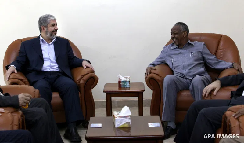 Palestinian Hamas leader Khaled Meshaal during his meeting with deputy of President Sudan, Nafea' Ali Nafea', in Sudan on Nov. 26, 2011. Photo by Mohammad Hams