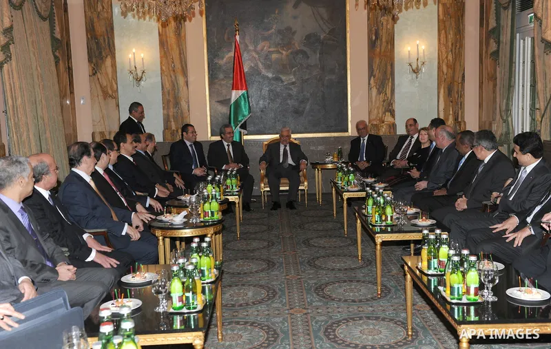 Palestinian President, Mahmoud Abbas, (Abu Mazen) during a meeting with Arab ambassadors in Vienna, on Nov. 27, 2011. Photo by Thaer Ganaim