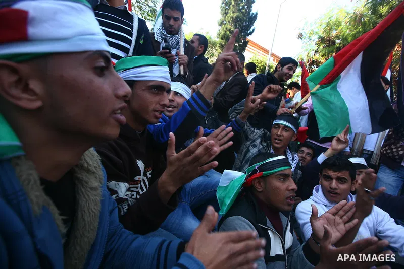Palestinians take part in a rally in Gaza City marking the U.N.'s International Day of Solidarity with the Palestinian People November 29, 2011. Photo by Majdi Fathi