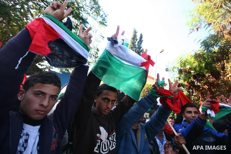 Palestinians take part in a rally in Gaza City marking the U.N.'s International Day of Solidarity with the Palestinian People November 29, 2011. Photo by Majdi Fathi