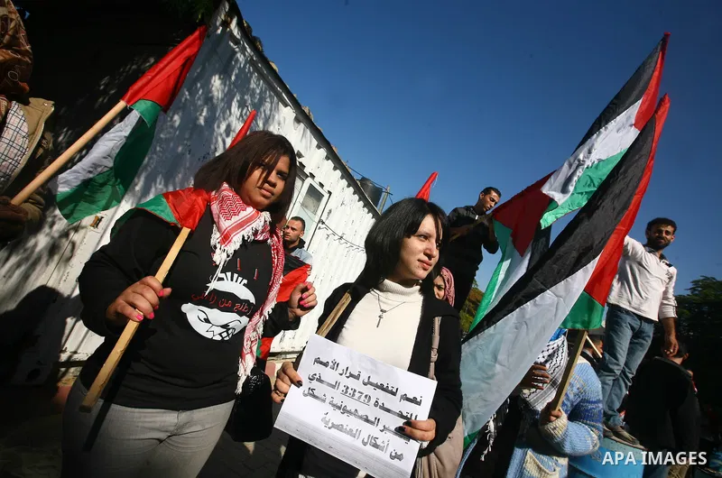 Palestinians take part in a rally in Gaza City marking the U.N.'s International Day of Solidarity with the Palestinian People November 29, 2011. Photo by Majdi Fathi