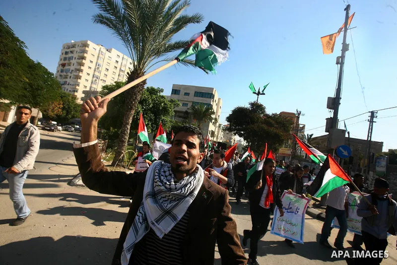 Palestinians take part in a rally in Gaza City marking the U.N.'s International Day of Solidarity with the Palestinian People November 29, 2011. Photo by Majdi Fathi