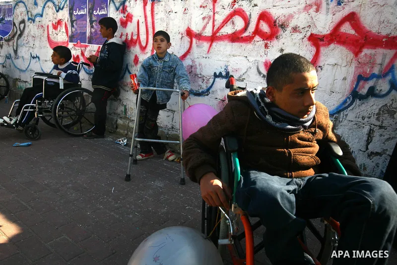 Palestinians Disabled during mark the International Day for Persons with Disabilities in Gaza city, on Dec. 03, 2011. Photo by Majdi Fathi