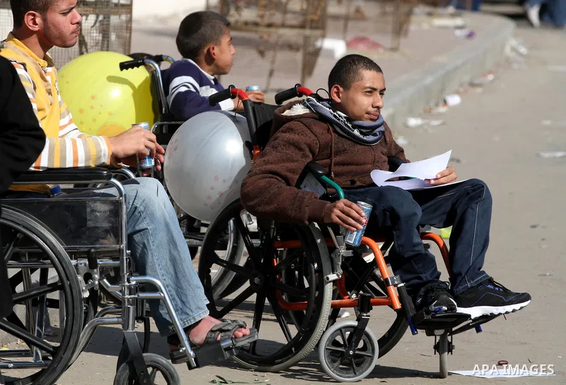 Palestinians Disabled during mark the International Day for Persons with Disabilities in Gaza city, on Dec. 03, 2011. Photo by Majdi Fathi