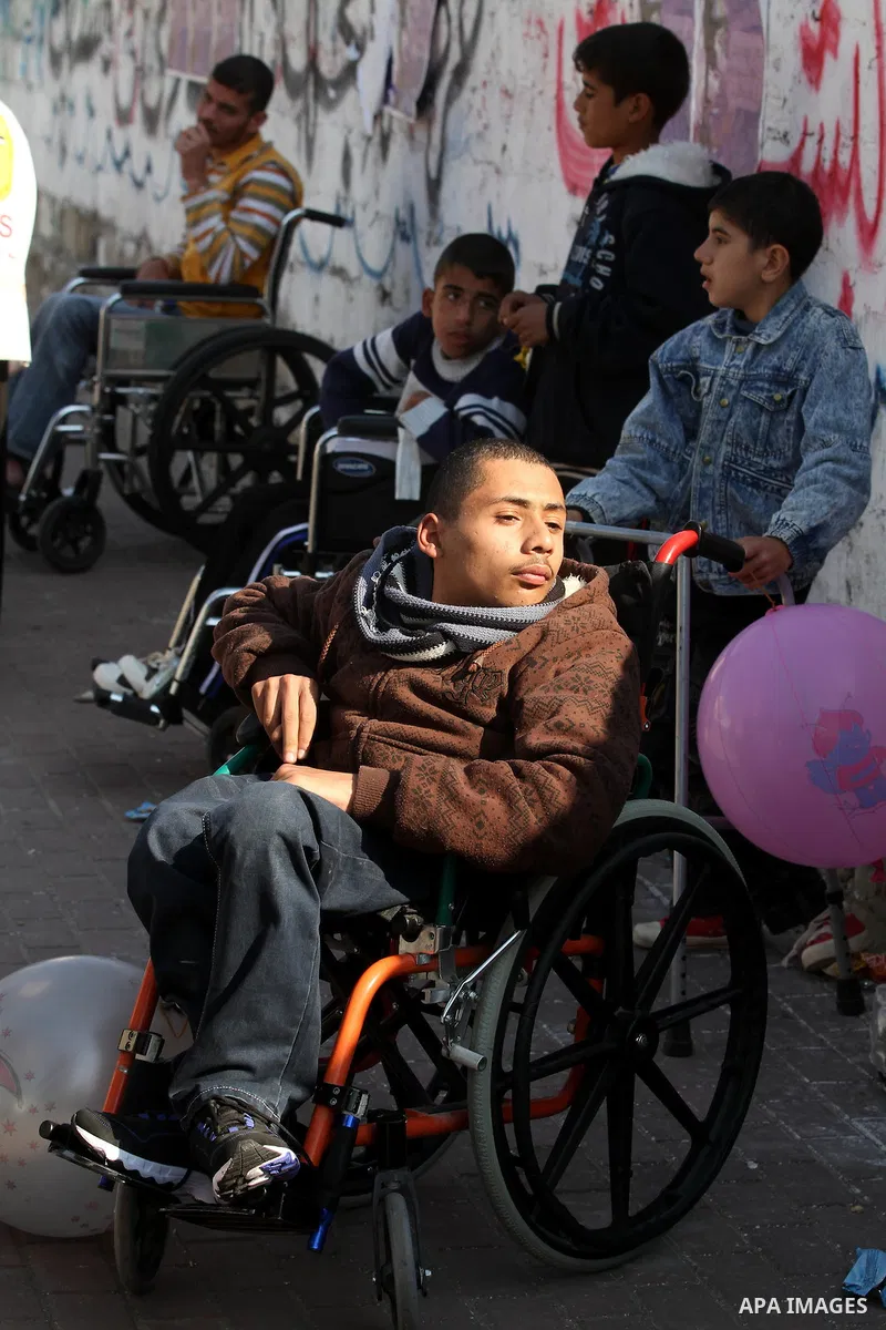 Palestinians Disabled during mark the International Day for Persons with Disabilities in Gaza city, on Dec. 03, 2011. Photo by Majdi Fathi