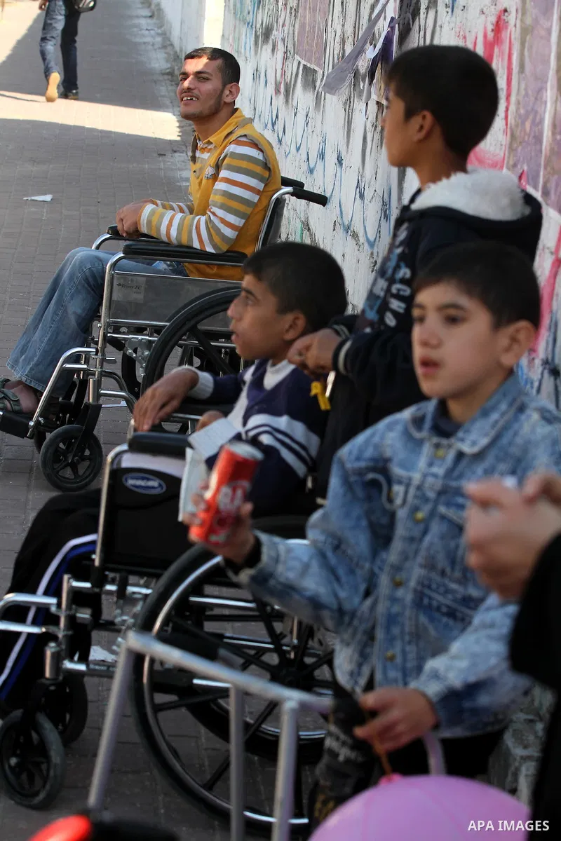 Palestinians Disabled during mark the International Day for Persons with Disabilities in Gaza city, on Dec. 03, 2011. Photo by Majdi Fathi