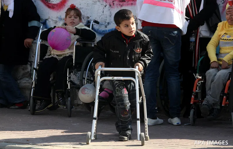 Palestinians Disabled during mark the International Day for Persons with Disabilities in Gaza city, on Dec. 03, 2011. Photo by Majdi Fathi