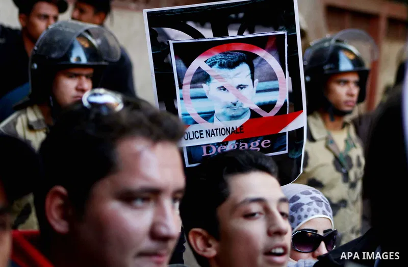 Syrians living in Egypt demonstrate against the recent actions of the Syrian government, in Cairo, Egypt on Dec 03,2011. Photo by Ashraf Amra