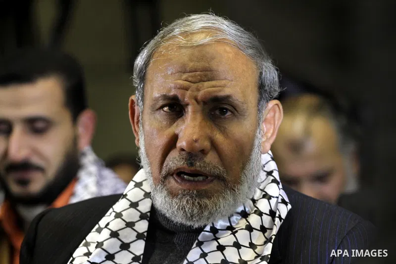 Palestinian Hamas leader, Mahmoud al-Zahar attends the international youth and freedom festival for documentary films at al-Shawwa Theatre, in Gaza city on Dec. 4,2011. Photo by Mohammed Asad