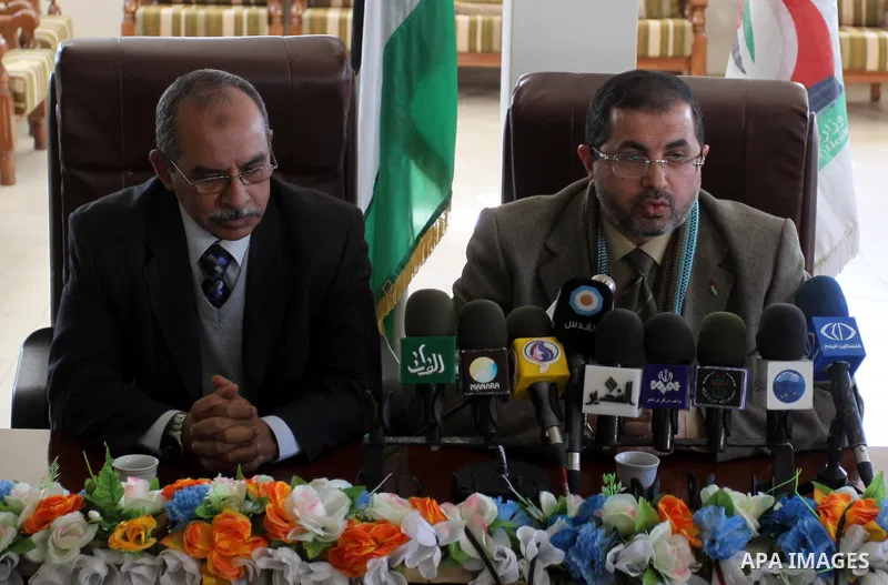 Members of Arab Doctors Union headed by Osama Raslan visit al-Shefa'a Hospital in Gaza city on Dec. 5,2011. The delegation is in an official visit to Gaza Strip. Photo by Mohammed Asad