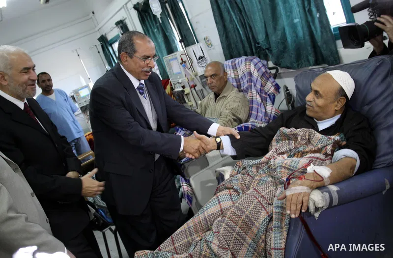 Members of Arab Doctors Union headed by Osama Raslan visit al-Shefa'a Hospital in Gaza city on Dec. 5,2011. The delegation is in an official visit to Gaza Strip. Photo by Mohammed Asad