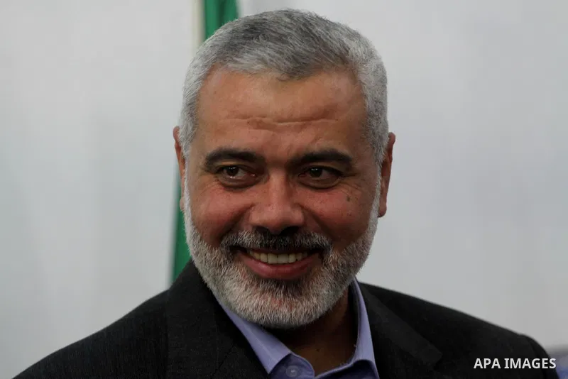 Palestinian prime minister in Gaza Strip, Ismail Haniya attends the wedding party of the freed Palestinian prisoner Mohammed Hamada from Jerusalem, who released from an Israeli jail during the swap with the Israeli soldi...