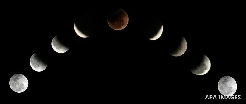 The Earth casts its shadow across the moon's surface during a lunar eclipse in Rafah, in the southern of Gaza Strip on Dec. 10, 2011. This is the second total lunar eclipse of the year and the last until 2014. Photo by A...