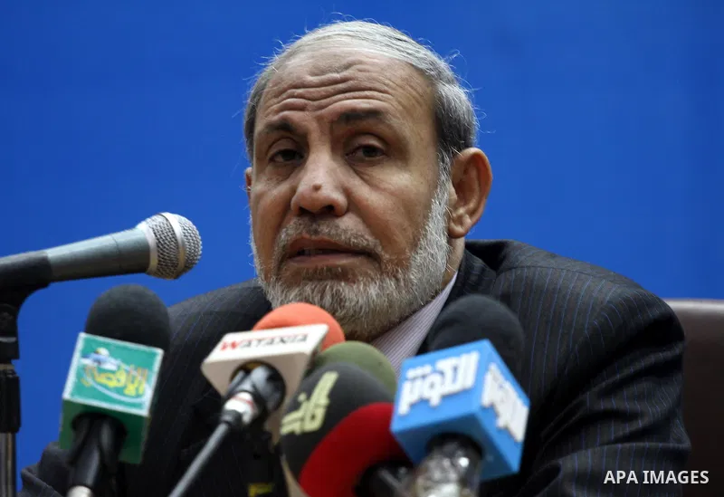 Palestinian Hamas leader, Mahmoud al-Zahar speaks to media during a conference at the Islamic University in Gaza city on Dec. 13,2011.. Photo by Mohammed Asad