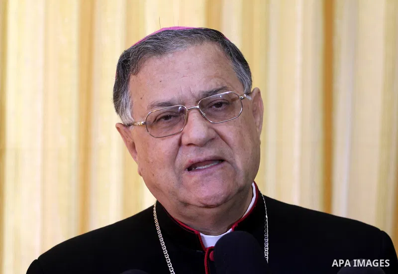 Latin Patriarch of Jerusalem Fouad Twal arrives at at Deir al-Laten Church in Gaza City December 18, 2011, to attend a celebration with Palestinians ahead of Christmas. Photo by Mohammed Asad
