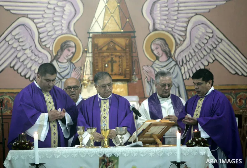 Latin Patriarch of Jerusalem Fouad Twal arrives at at Deir al-Laten Church in Gaza City December 18, 2011, to attend a celebration with Palestinians ahead of Christmas. Photo by Yasser Fathi