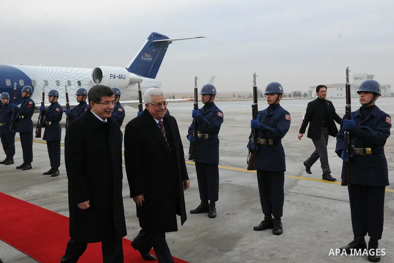 Palestinian President, Mahmoud Abbas (Abu Mazen) meet with the Turkish Foreign Minister Ahmed Daoud Ihsanoglu in Konya City in Turkey on Dec. 19, 2011. Photo by Thaer Ghanaim