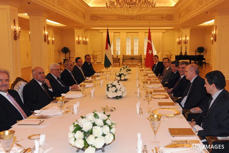 Palestinian President, Mahmoud Abbas (Abu Mazen)during a meeting with Turkish President Abdullah Gul in the Turkish capital Ankara on Dec 20, 2011. Photo by Thaer Ghanaim