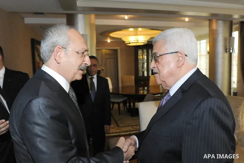 Palestinian President, Mahmoud Abbas (Abu Mazen) meets with the leader of the People's Party of Turkey, Kamal Ktch in Ankara the capital of Turkish, On Dec. 21, 2011. Photo by Thaer Ghanaim