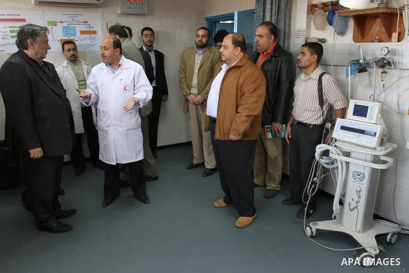 Delegation from Russian media during visit to Al_Shifa hospital in Gaza City,Dec. 24, 2011. Photo by Mohammed Asad