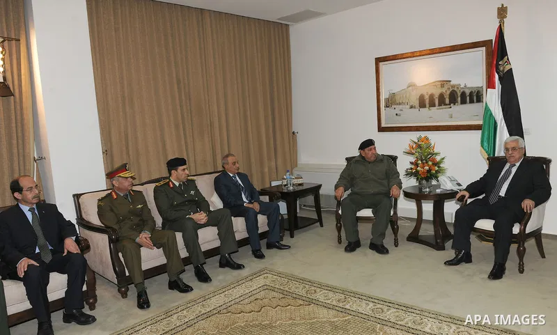Palestinian President, Mahmoud Abbas (Abu Mazen), Gives Major General Ali Diab 'Abu'Al-Fath' "The Star of Jerusalem for military" and the appointment of Major Nidal Abu Dukhan National Security Command. in the West Bank...