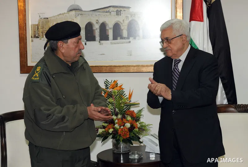 Palestinian President, Mahmoud Abbas (Abu Mazen), Gives Major General Ali Diab 'Abu'Al-Fath' "The Star of Jerusalem for military" and the appointment of Major Nidal Abu Dukhan National Security Command. in the West Bank...