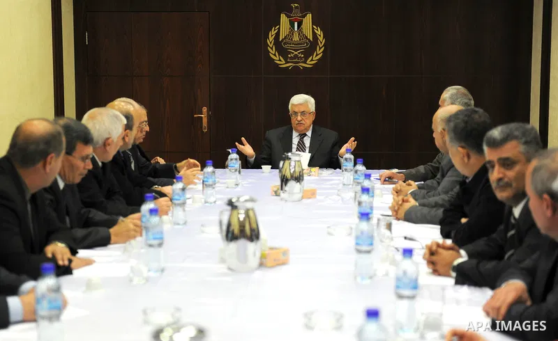 Palestinian President, Mahmoud Abbas (Abu Mazen), chairs the meeting of the Central Committee of the Palestine National Liberation Movement (Fatah) in the West Bank city of Ramallah on Dec 29, 2011. Photo by Mufeed Abu H...