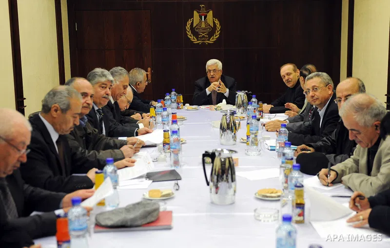 Palestinian President, Mahmoud Abbas (Abu Mazen), chairs the meeting of the Executive Committee of the Palestine National Liberation Movement (Fatah) in the West Bank city of Ramallah on Dec 31, 2011. Photo by Mufeed Abu...