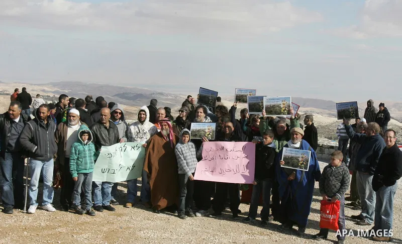 Palestinian demonstrators take part in a protest in the mostly Arab Jerusalem neighbourhood of Esawia on Jan.06,2012. Israel has decided to confiscate new lands in Jerusalem . Photo by Mahfouz Abu Turk