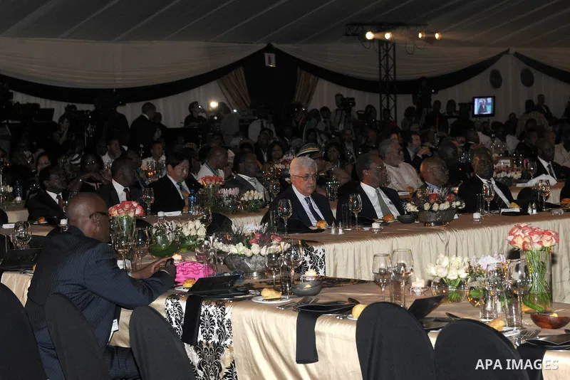 Palestinian President, Mahmoud Abbas (Abu Mazen), during a meeting with African President, Jacob Zuma, in South Africa in Bloemfontein, On Jan. 07, 2012. Photo by Thaer Ganaim