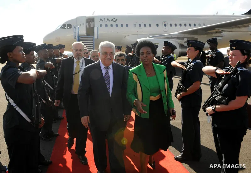 Palestinian President, Mahmoud Abbas (Abu Mazen), during a meeting with African President, Jacob Zuma, in South Africa in Bloemfontein, On Jan. 07, 2012. Photo by Thaer Ganaim