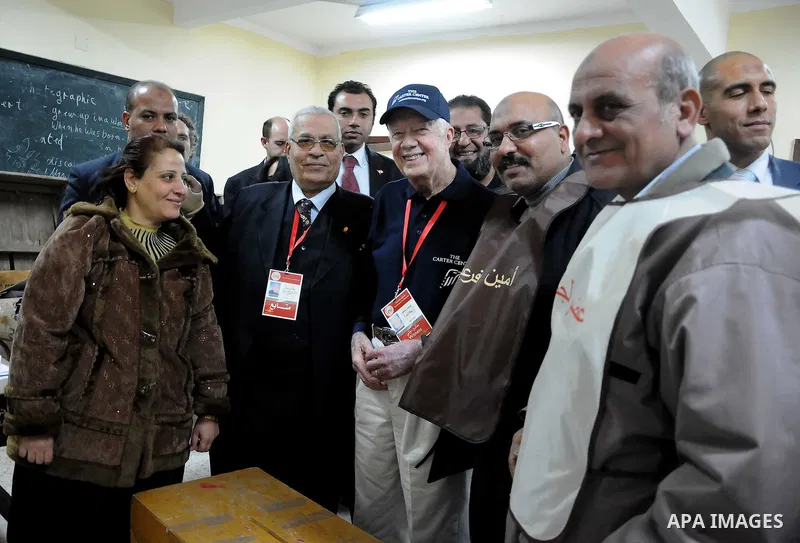 Jimmy Carter's at the Rod Farag School. During his presidency in the 1970s, Carter helped broker the Camp David Accords that led to a 1979 peace agreement between Israel and Egypt. -- Jimmy Carter's visit to the Committe...