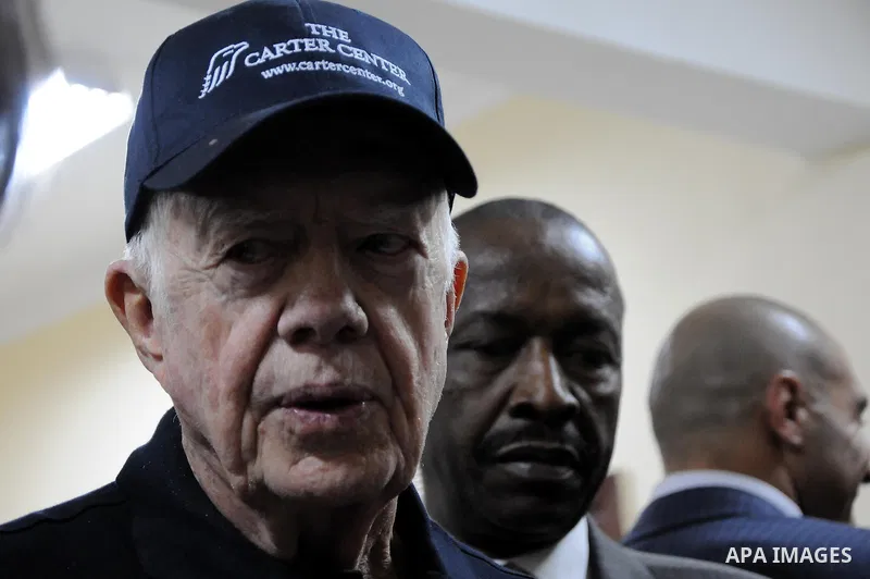 Jimmy Carter's at the Rod Farag School. During his presidency in the 1970s, Carter helped broker the Camp David Accords that led to a 1979 peace agreement between Israel and Egypt. -- Jimmy Carter's visit to the Committe...