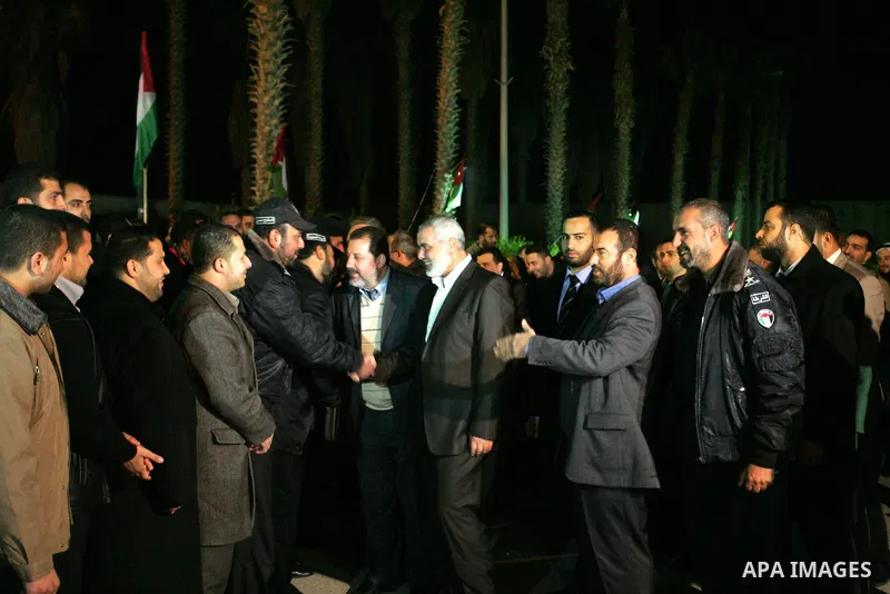 Palestinian Prime Minister in Gaza Strip, Ismail Haniyeh, during his arrival at Rafah Crossing in the southern Gaza Strip January 10, 2012. Haniyeh returned to Gaza on Tuesday after making a tour in which he visited Turk...