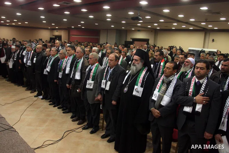 Palestinian Prime Minister, Salam Fayyad, during his participation in the Second National Conference to face the wall and settlements under the theme "Towards a broad public participation in the peaceful popular resistan...
