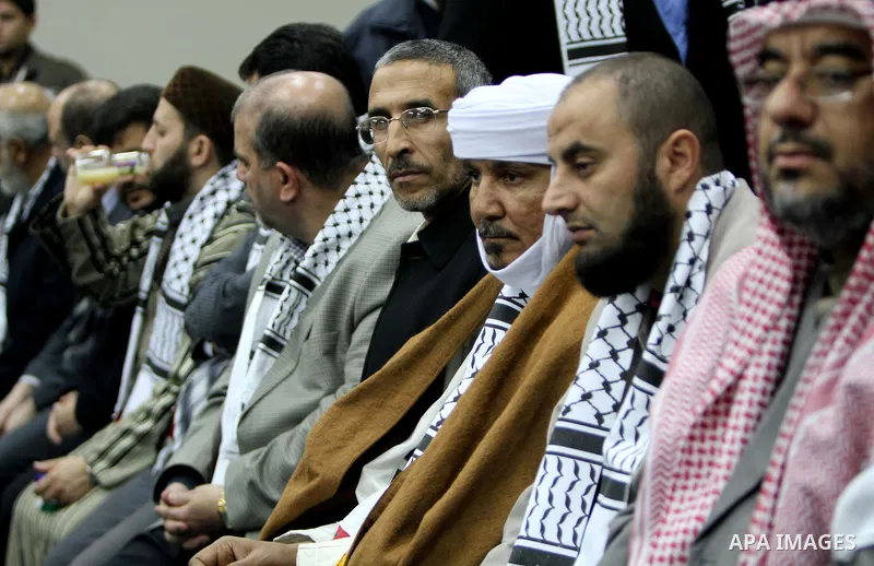 Palestinian Prime Minister in Gaza Strip, Ismail Haniyeh, receives convoy of "Miles of Smiles 8" in his office in Gaza City on Jan. 16, 2012. 16, 2012. Photo by Ashraf Amra