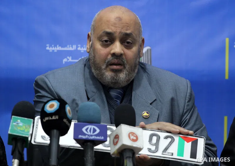 Palestinian Minister of Transportation, Osama al-Issawy speaks to media during a press conference in Gaza city on Jan. 17,2011. Photo by Mohammed Asad