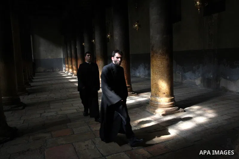 Christians celebrate during an Armenian Christmas procession through Manger Square to the Church of the Nativity in West Bank city of Bethlehem, Wednesday, Jan. 18, 2012. The Armenian Orthodox church in the Holy Land cel...
