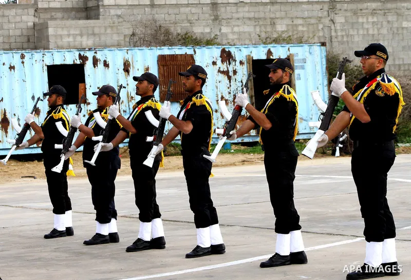 Palestinian members of Hamas security forces take part in a graduation ceremony for special security forces in Gaza City, Thursday, Jan. 19, 2012. Photo by Ashraf Amra