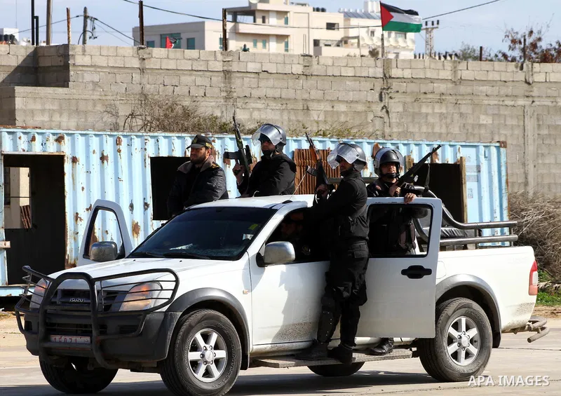 Palestinian members of Hamas security forces take part in a graduation ceremony for special security forces in Gaza City, Thursday, Jan. 19, 2012. Photo by Ashraf Amra