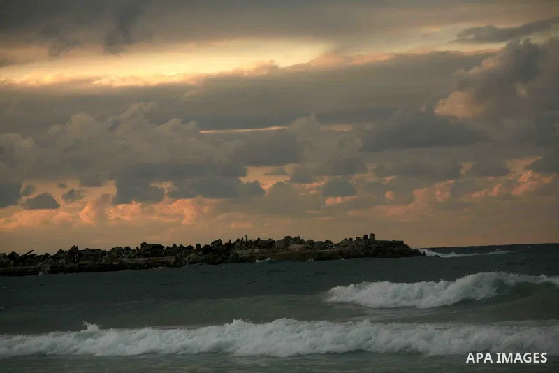 General veiw to the sunset in Gaza City, on Jan. 21, 2012. Photo by Mahmoud Nassar