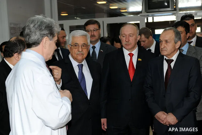 Palestinian President Mahmoud Abbas (Abu Mazen), during his visit federal institution (compound Faudovov Scientific) for eye surgery, the city of Cheboksary, on Jan. 23, 2012. Photo by Thaer Ganaim