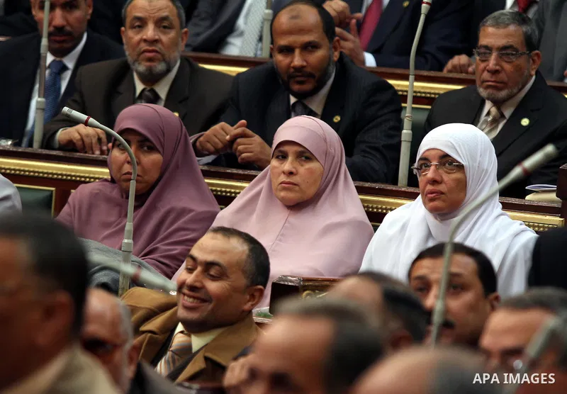 Egyptian parliament members attend the first parliament session after the revolution that ousted former President Hosni Mubarak, in Cairo January 23, 2012. Egypt's parliament began its first session on Monday since an el...