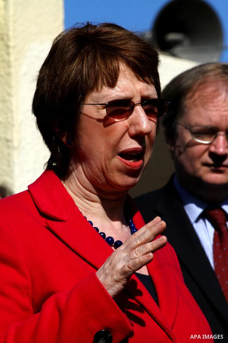 EU Foreign Policy chief Catherine Ashton speaks during a news conference at the United Nations Relief and Works Agency (UNRWA) headquarters in Gaza City January 25, 2012. Photo by Ashraf Amra