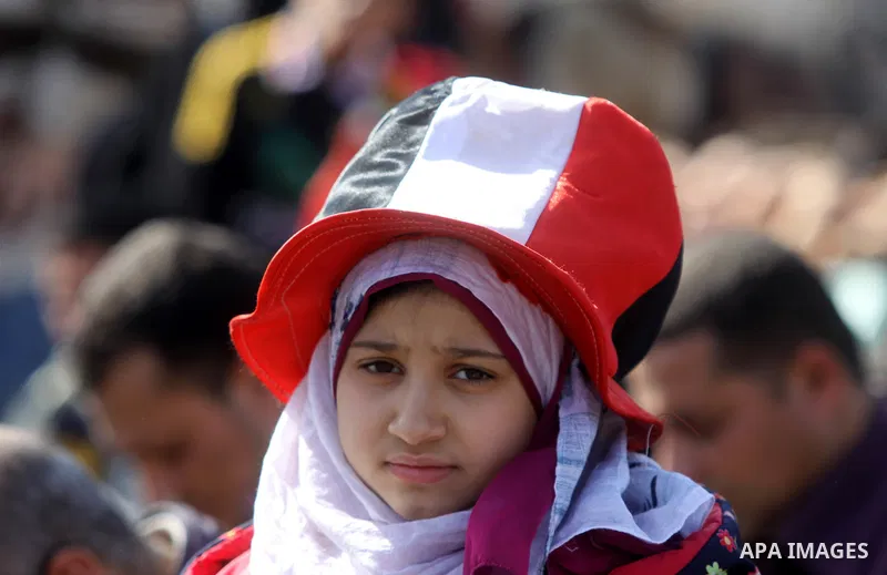 Egyptian demonstrators gather to celebrate the one year anniversary of the 25th January uprising at Tahrir square in Cairo, Egypt, 25 January 2012. One year earlier the same day Egyptians started an uprising which result...