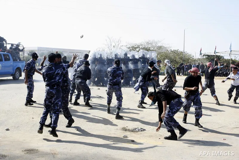 Hamas police officers display their skills during a graduation ceremony from a military course in the southern Gaza Strip city of Khan Yunis on January 29, 2012. Photo by Abed Rahim Khatib